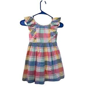 NWT Tommy Bahama Kids Girls Pastel Plaid Ruffle Sleeveless Dress Multicolor SZ 5